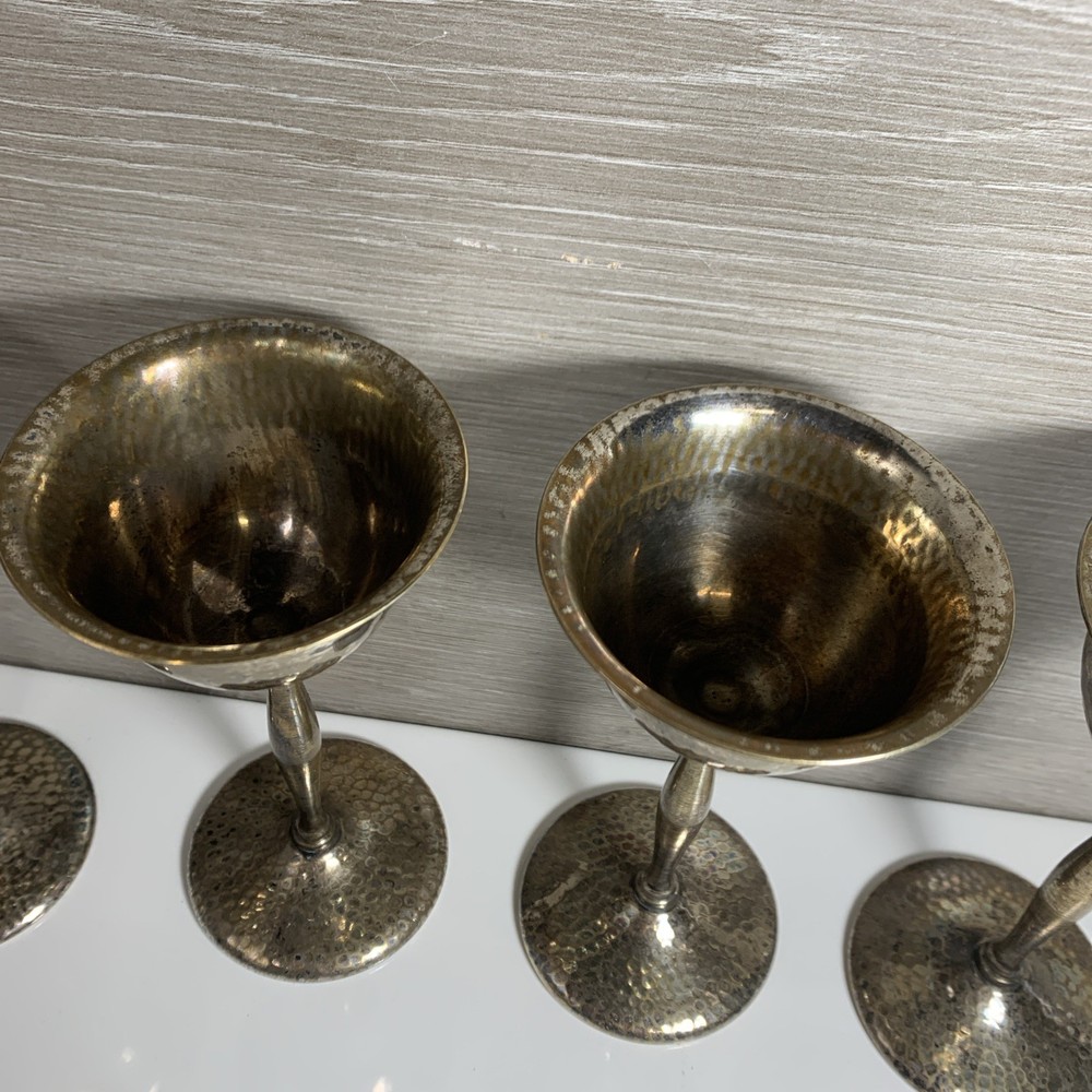 Silvercraft - EPNS - Wine Goblets - FOUR - 6” tall