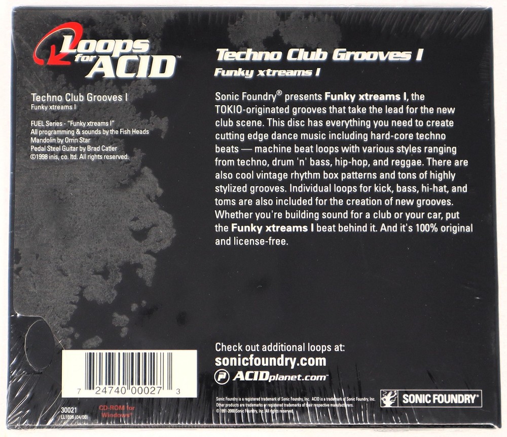 Sonic Foundry Funky Xtreams I Loops For Acid Sample/Sound Library/Sampling CD
