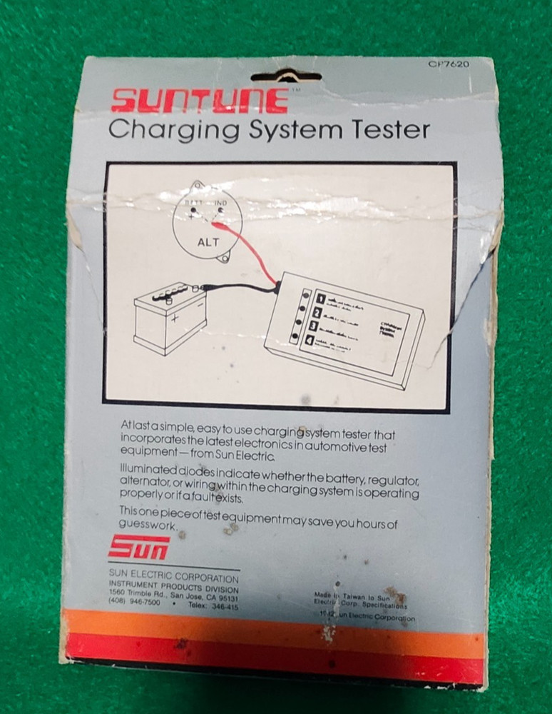 Suntune Charging System Tester CP7620 W/Box & Instructions