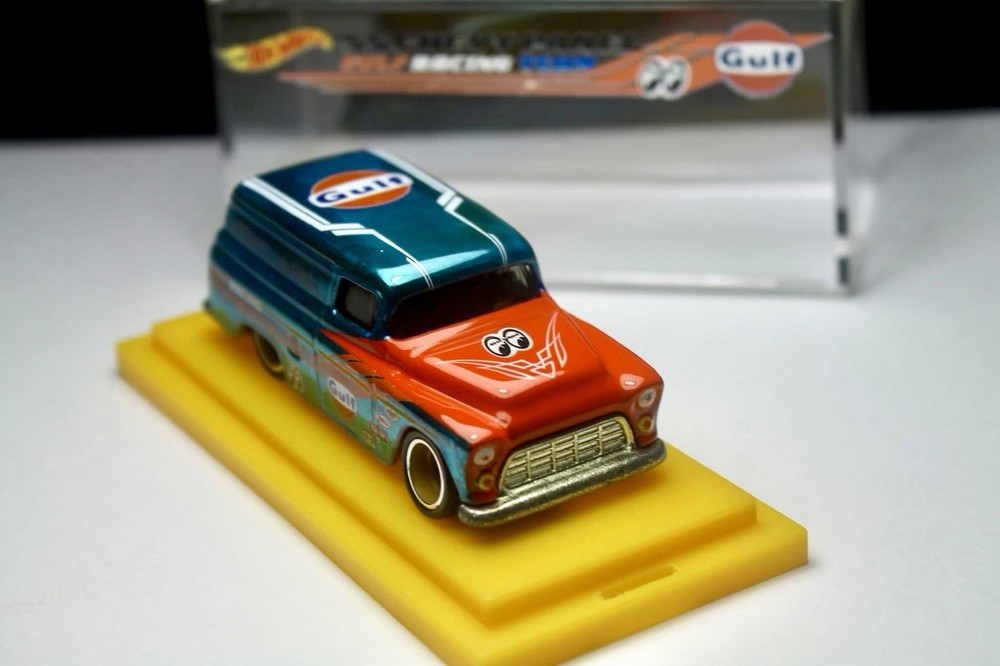 Hot Wheels Chevy Panel Blue Spectraflame Candy Striper Custom Made W Display