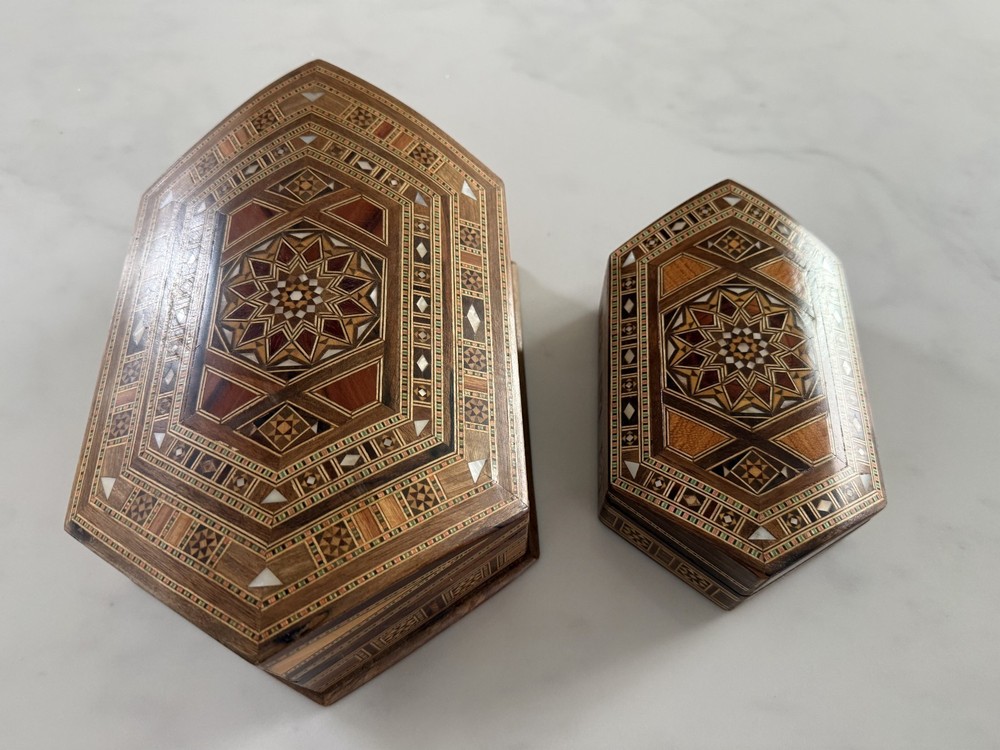 Damascus Syrian Marquetry Mosaic Box Set