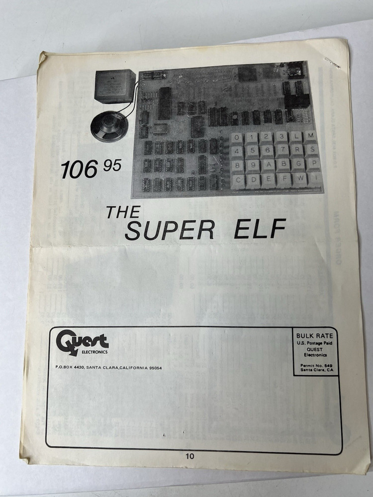 Quest Super ELF 1802 Expendable Micro Computer Accessories Catalog W Discription