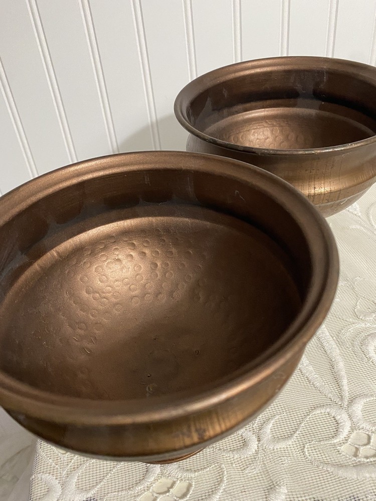 Hammered Copper Planters X2,