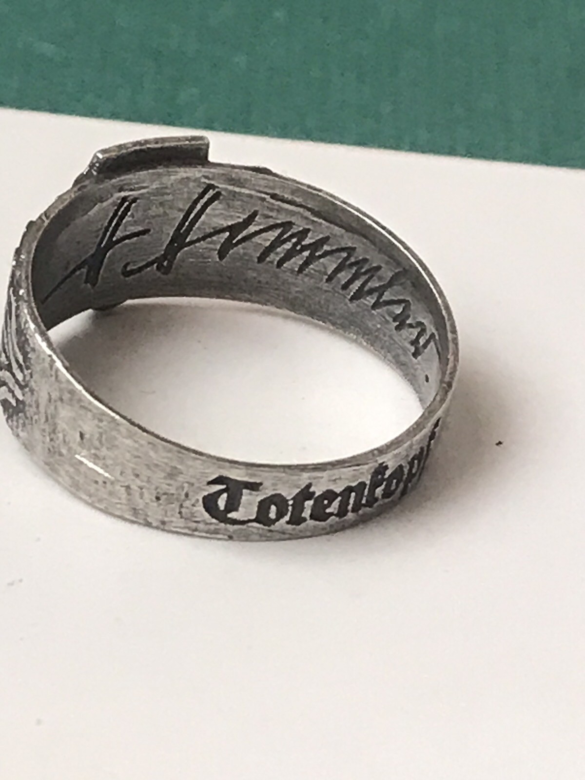 German silver ring. World War II.
