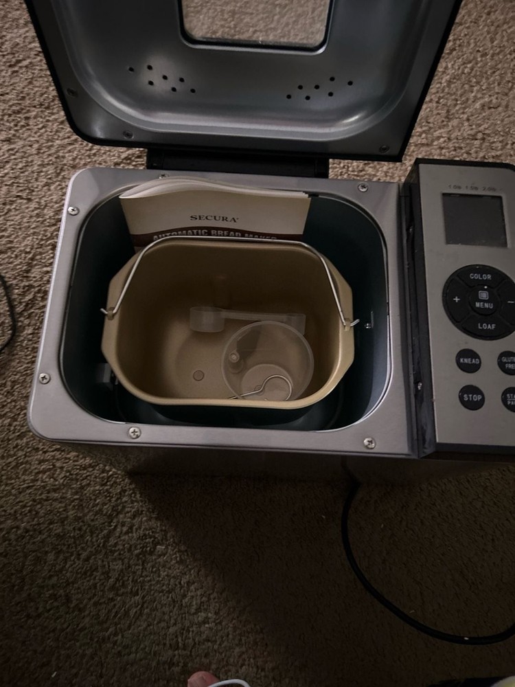 Secura Automatic Bread Maker Stainless Steel with 19 Program Settings