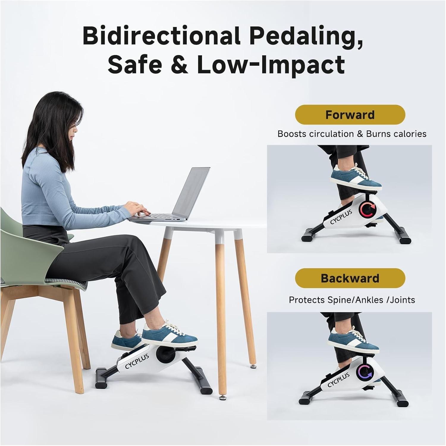 CYCPLUS mini exercise pedal exerciser | Self-Powered 160W | ERG Mode & App Sync,