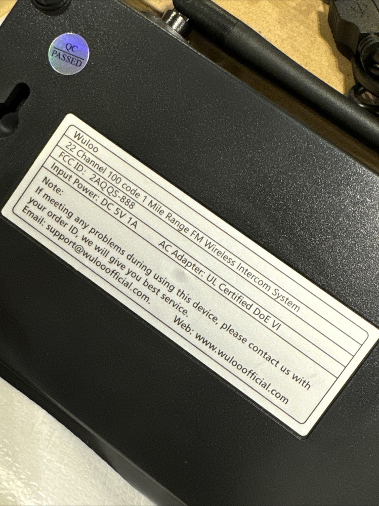 Wuloo 2 Pack Wireless Home Intercoms System Black Model: W888-P3