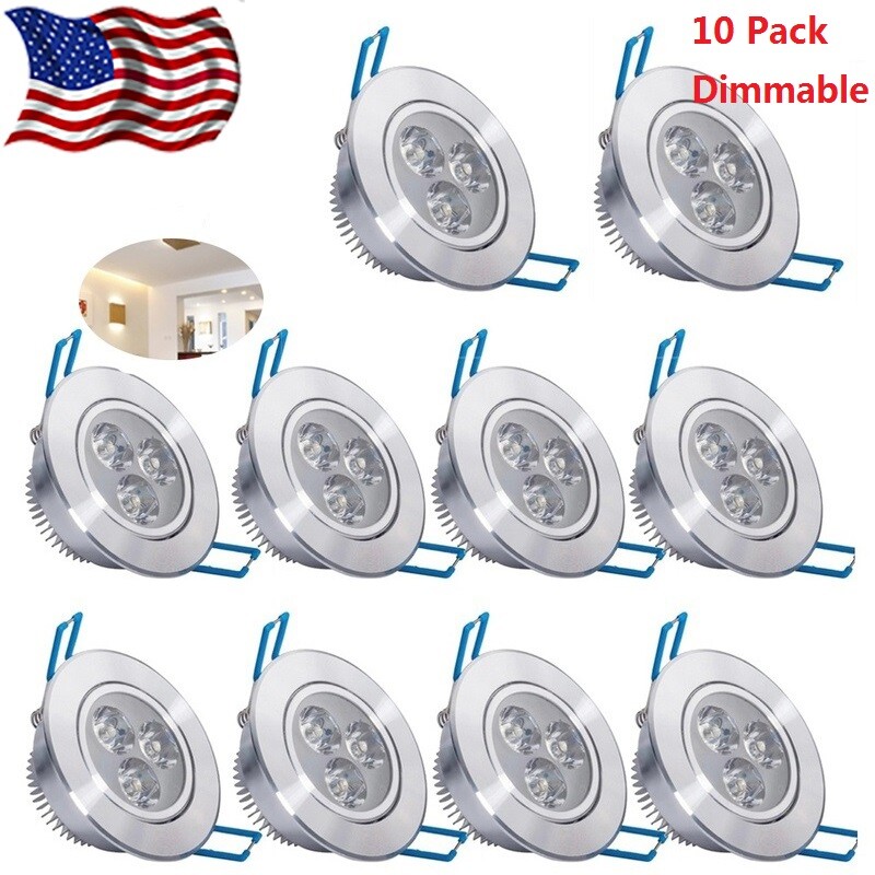 10Pack LED Ceiling Light Dimmable Downlight Spotlight with LED Drivers 110V