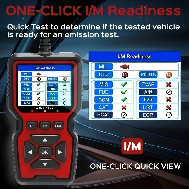 Engine System ​V519 Battery Tester Car OBD2 Code Reader OBD II EOBD Scanner Tool