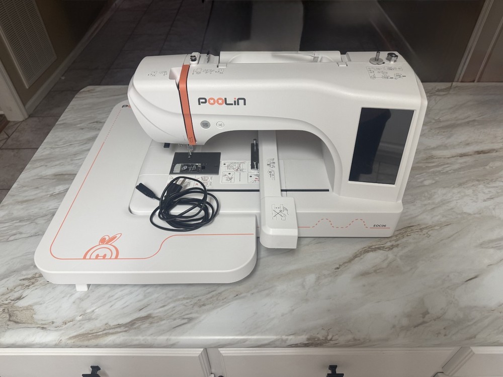 POOLIN EOC06 Computerized Embroidery Machine 7.9*11 Large area LCD Touch Screen