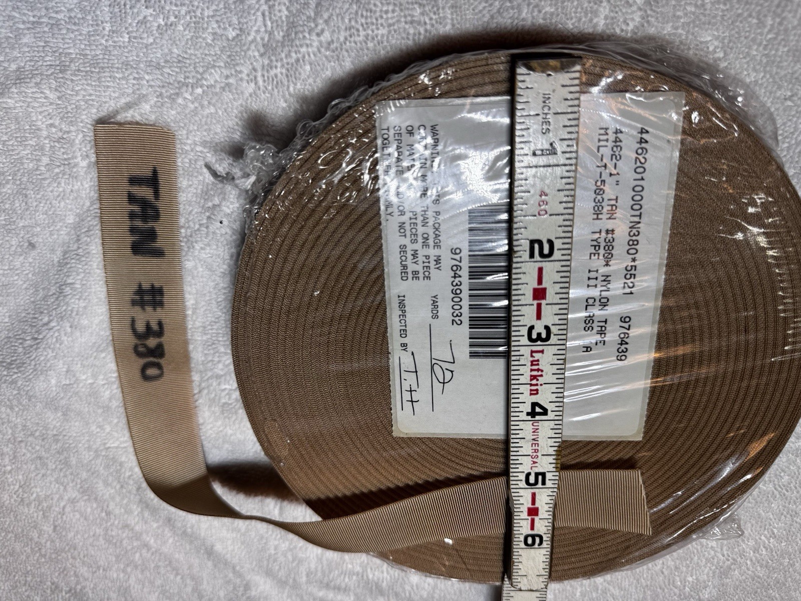 Military webbing 1" Nylon Tan Type III 1A Edge Binding Tape.