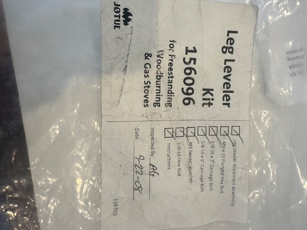 Jotul Universal Leg Leveler Kit # 156096