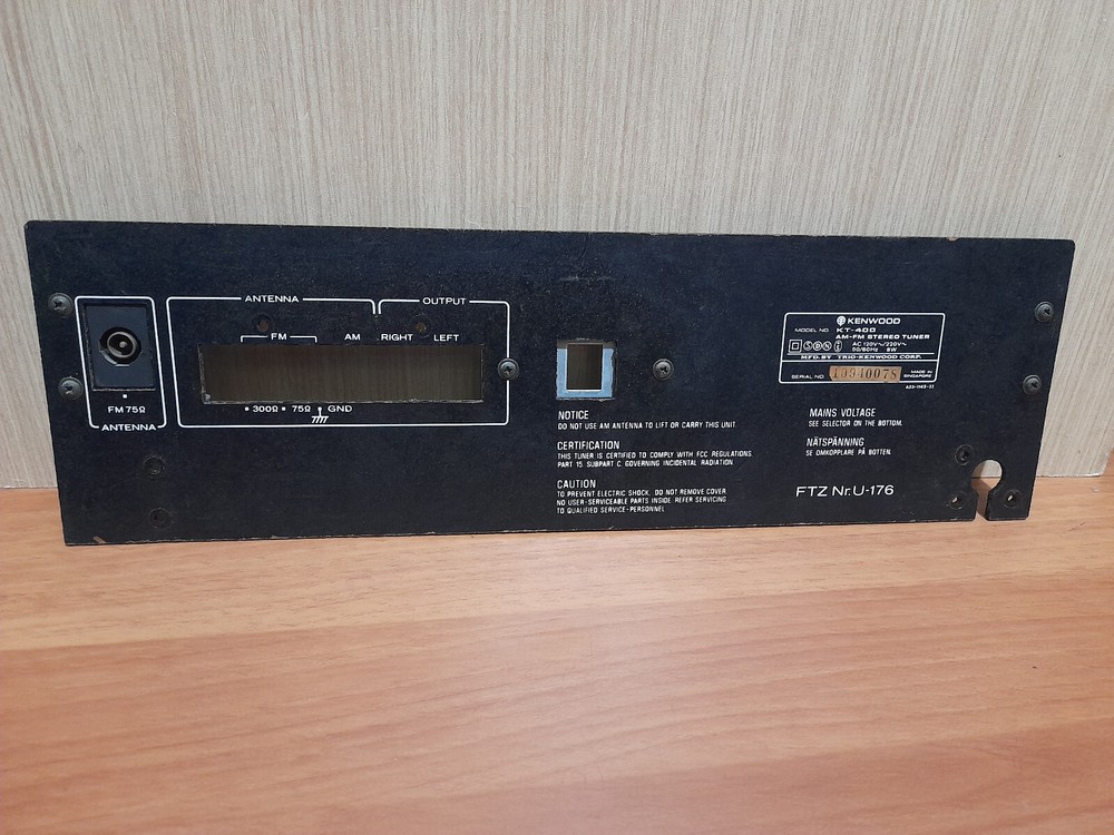 KENWOOD KT-400 backplate