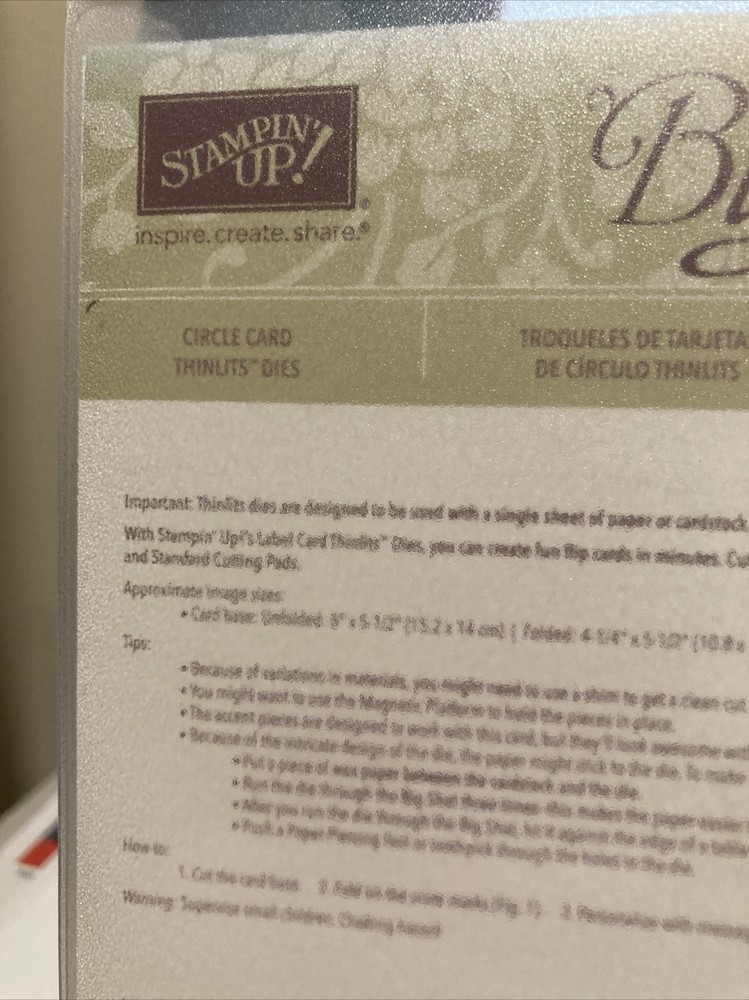 Stampin' Up Big Shot Sizzix Thinlits Dies CIRCLE CARD # 133480 *NEW*