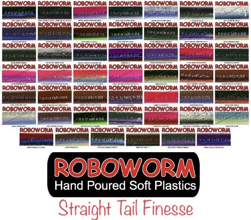 Roboworm Straight Tail Finesse Worm - Choose Size & Color (All Colors)
