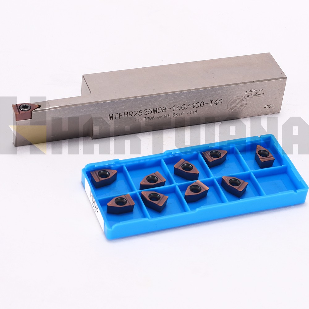 Lathe Face Grooving Tool 8mm 160–400mm Cutting Range 10PCS Indexable Inserts