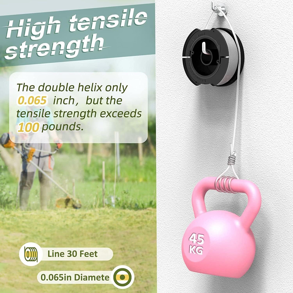 8 Pack Weed Eater String Compatible with Black and Decker Weed Wacker, 180Ft 0.0