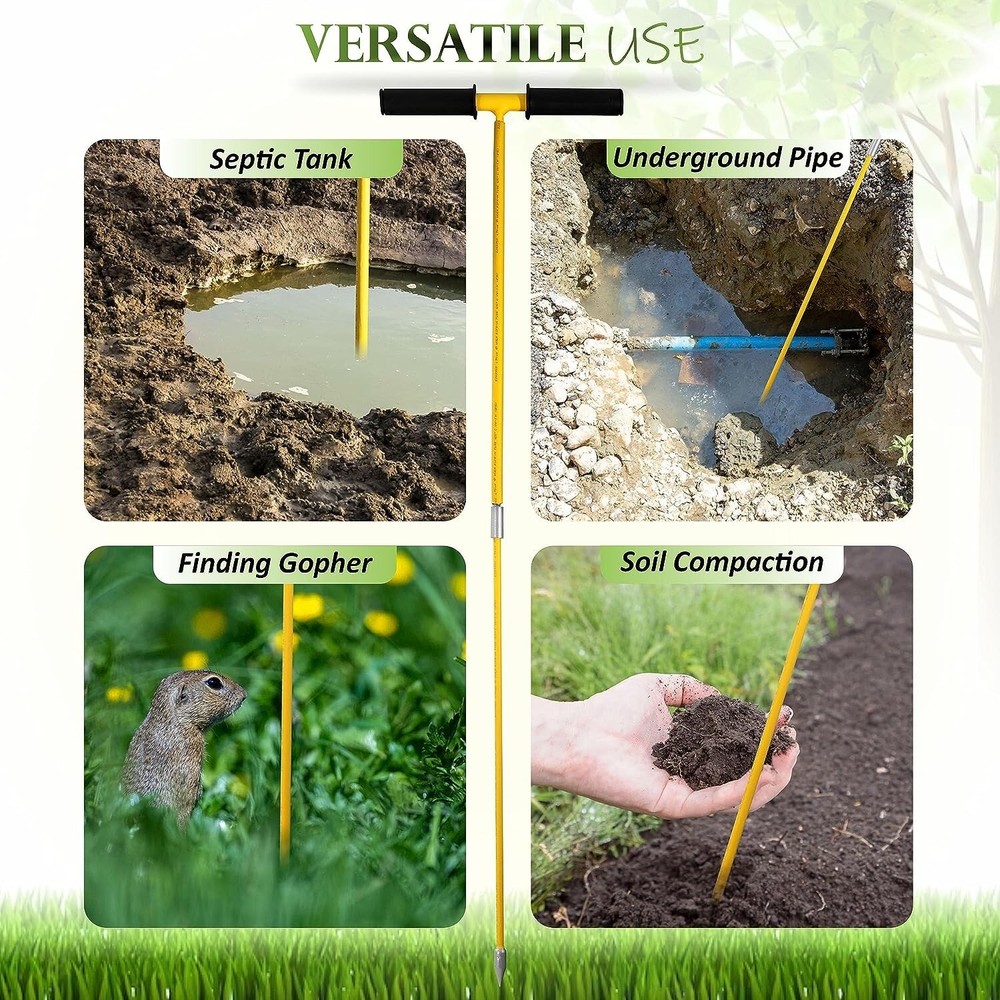FEBTECH-Septic Tank Probe-Insulated Metal Soil Probe Rod-32-Inch Long Overall