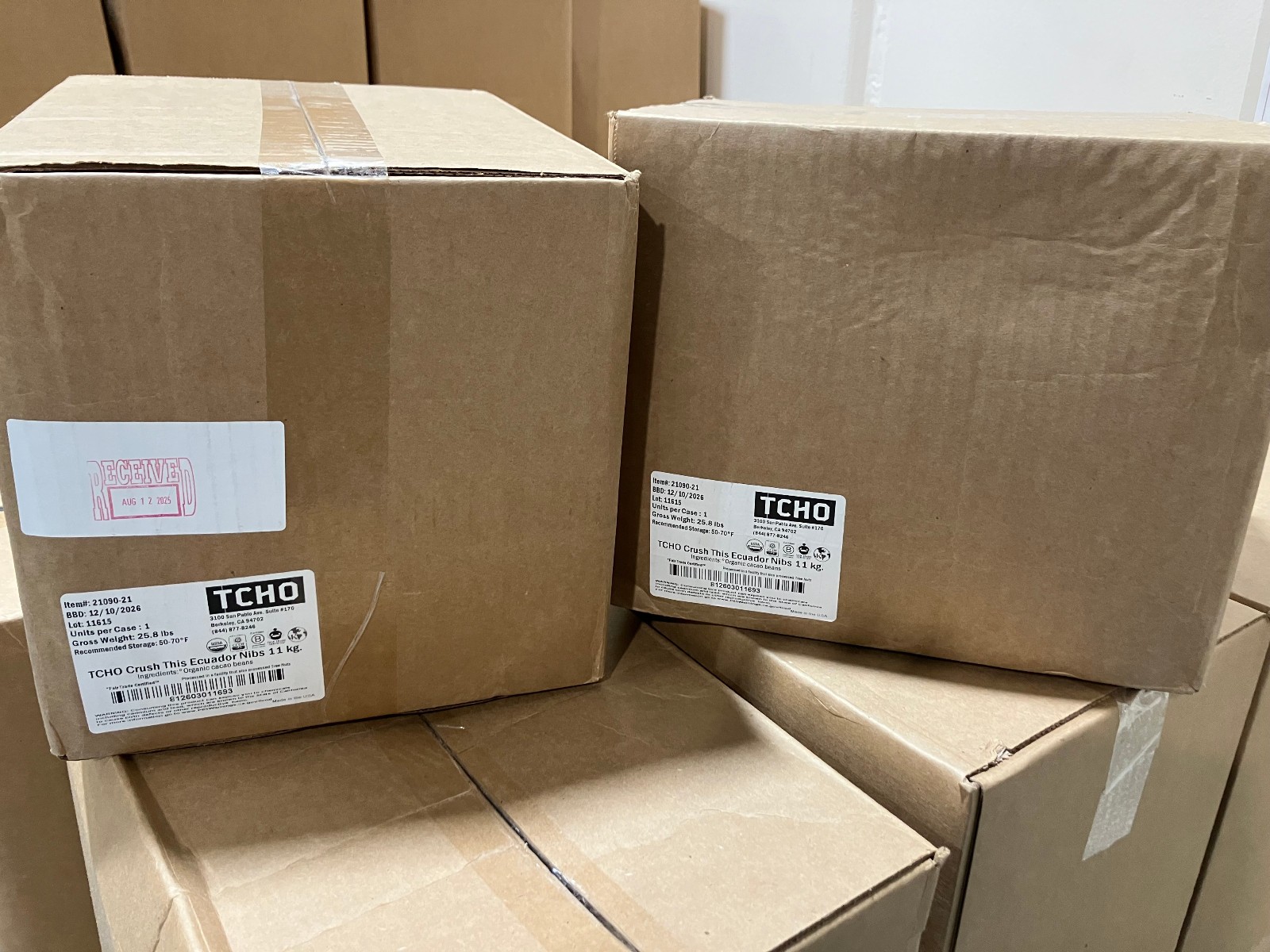 TCHO Cacao Beans Bulk Crush This Ecuador Nibs 11Kg box Best by 12.10.26