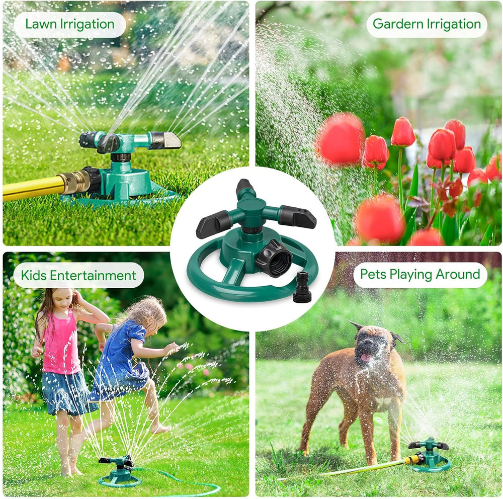 Rotating Lawn Sprinkler for Large Area Coverage
