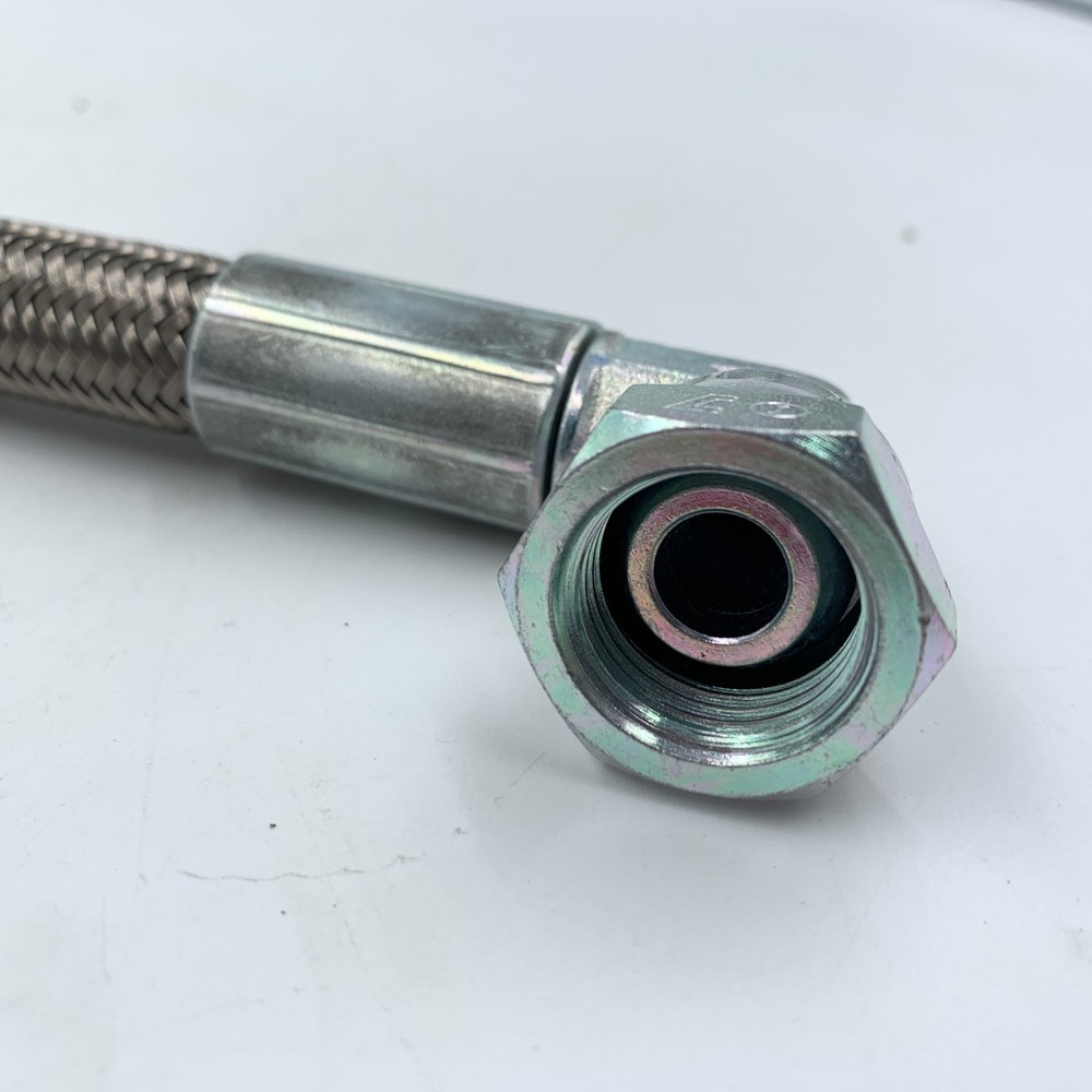 14" Braided Hose 1/2" Threaded Connections 90 Degree Angle