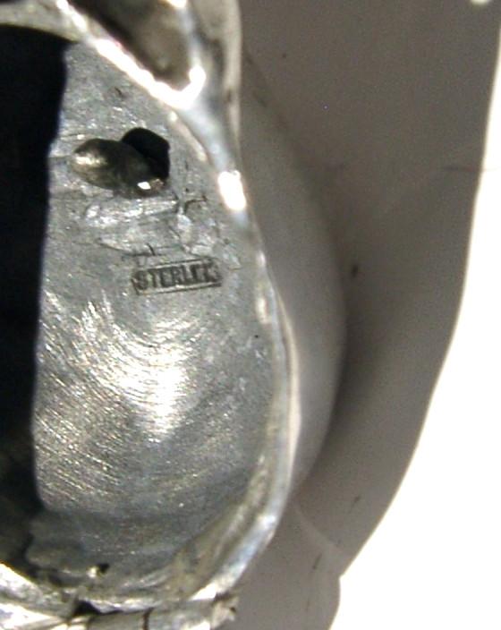 HEAVY 34g NOVELTY STERLING SILVER SKULL BOX c1980