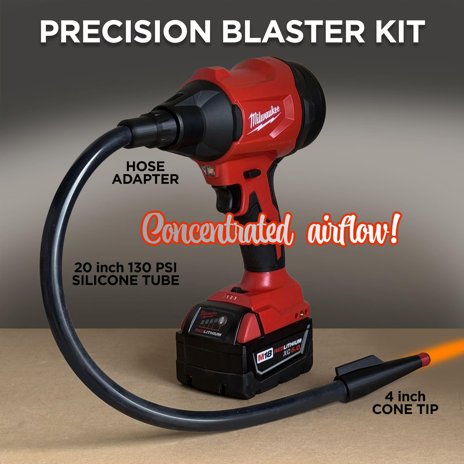 Precision Blaster Nozzle for Milwaukee 570 MPH Brushless Precision Blower –