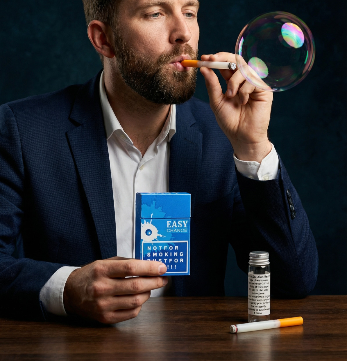 Realistic Cigarette Prop Bubble Wand Costume Accessory Cosplay Toy 1:1 Scale