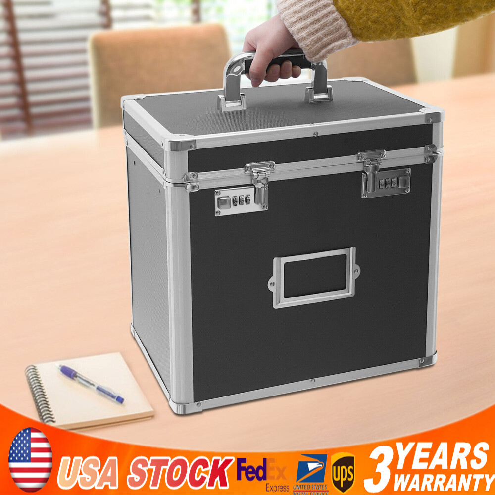 Fireproof Document File Organizer Box Storage Filing Cabinet Safe Portable Box