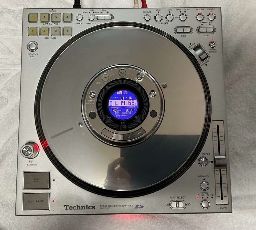 Technics SL-DZ1200 Silver Digital Direct Drive DJ Turntable System Working Used