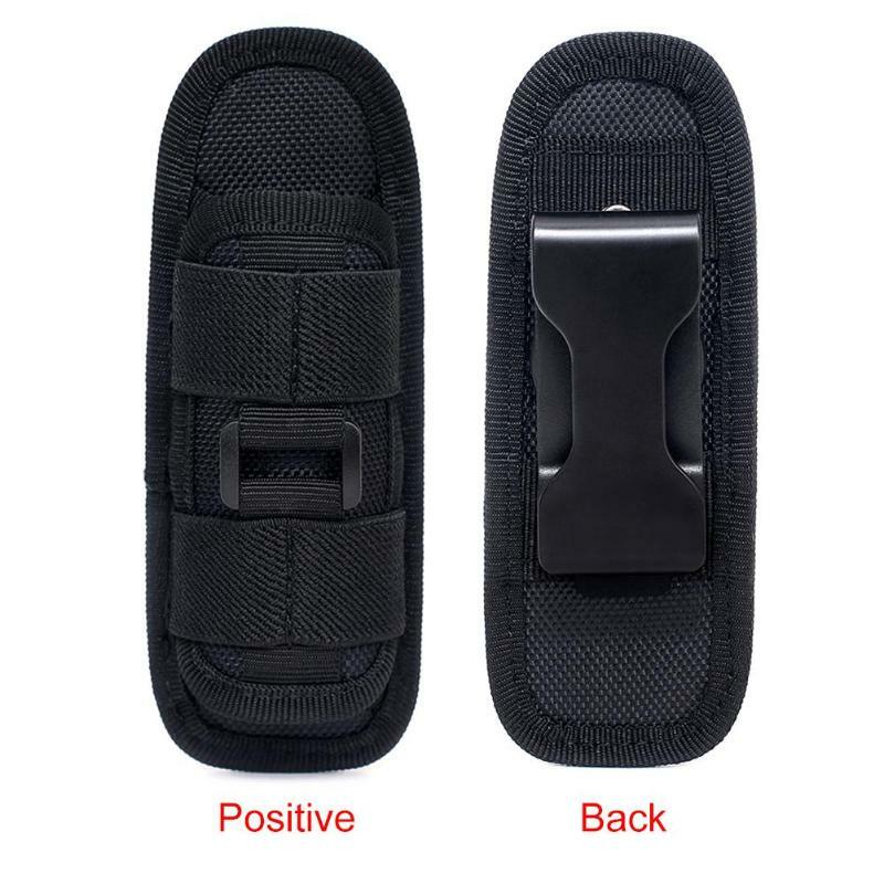 Tactical 360 Degrees Rotatable Flashlight Pouch Holder Case Belt Cover Accessory
