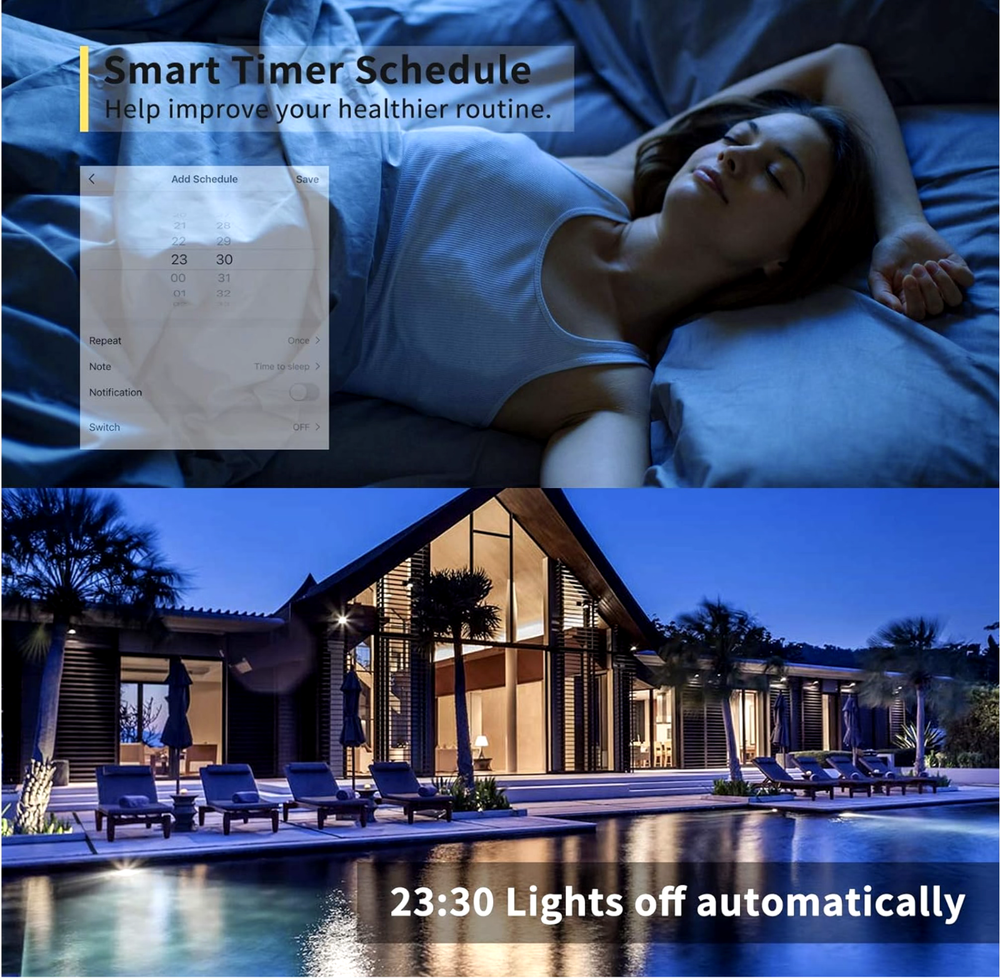 4 Pack Smart Light Bulb APP WiFi LED Lighting Work Alexa&Google E26 8W 800LM