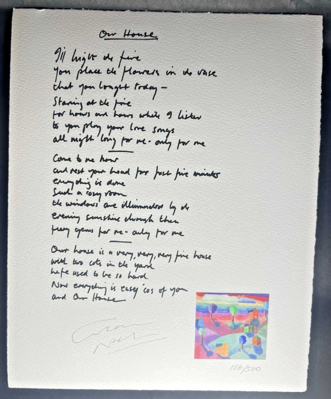 Graham Nash -  Our House Signed Handwritten Lyrics  w/COA from Graham Nash! CSNY