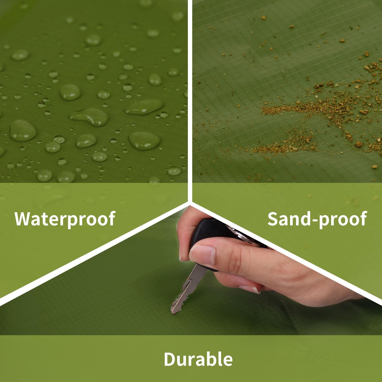 Frelaxy Pocket Picnic Blanket, Waterproof Sandproof Beach Mat, Compact Camping T