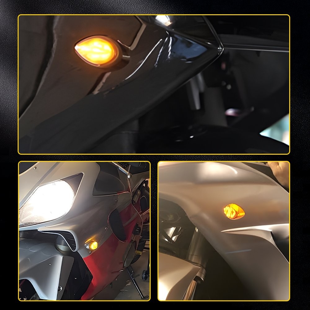 4Pcs Smoke Flush Mount LED Turn Signal Light Blinker Fits Yamaha YZF R1 R6 R6S A