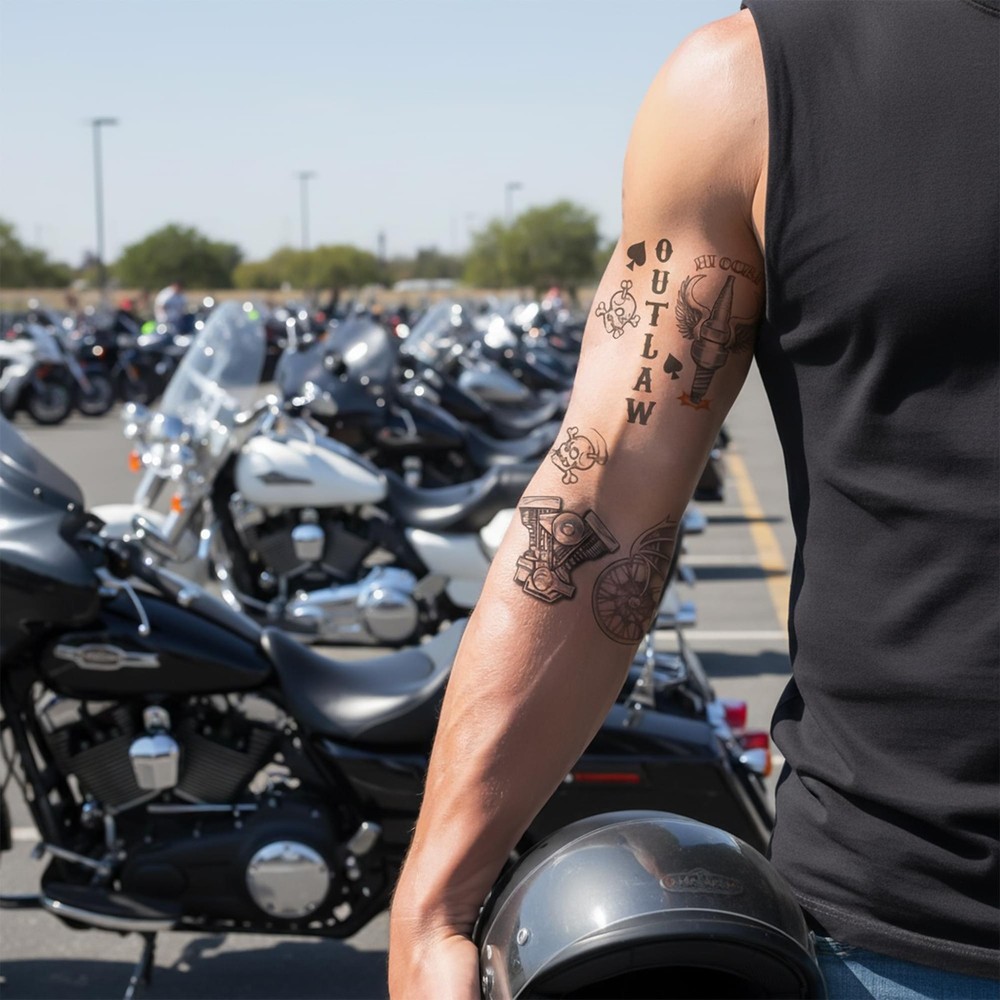 Biker Tattoo Costume Accessory