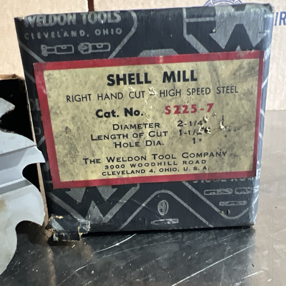Weldon Shell Mill S225-7 Nos Surplus