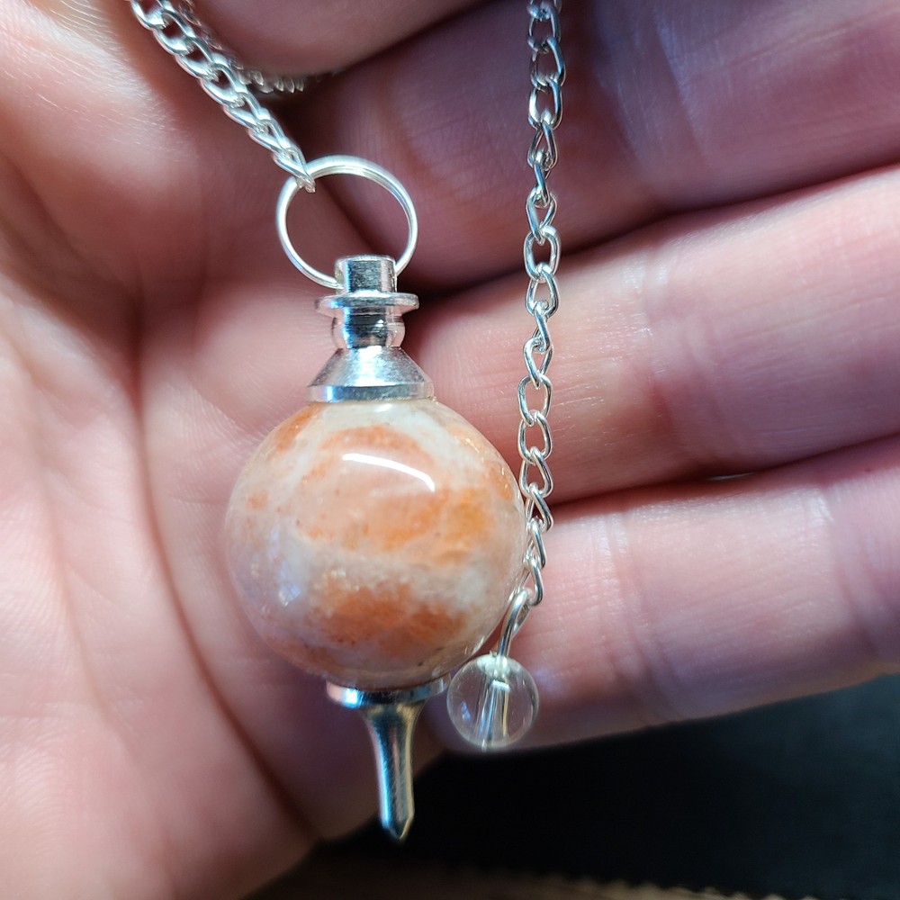 Sunstone Sephoroton Ball Sphere Crystal Dowsing Pendulum Divination Tool