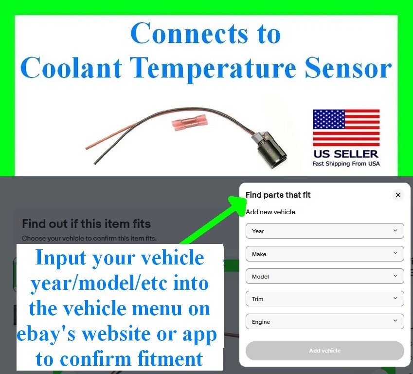 fits Dodge Jeep Coolant Temperature Sensor Connector Harness Plug Pigtail Wiring