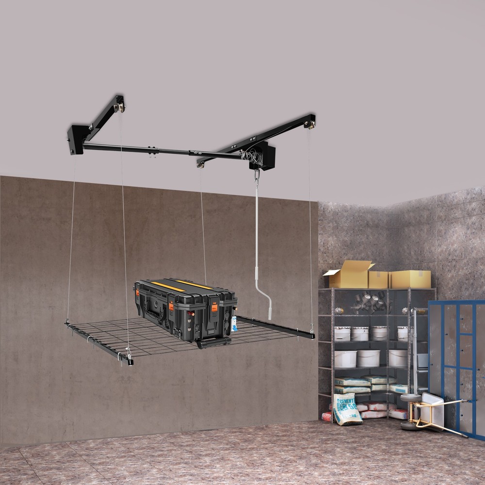 Overhead Garage Lifting Storage Rack, Garage Storage Rack, Adjustable Height Gar