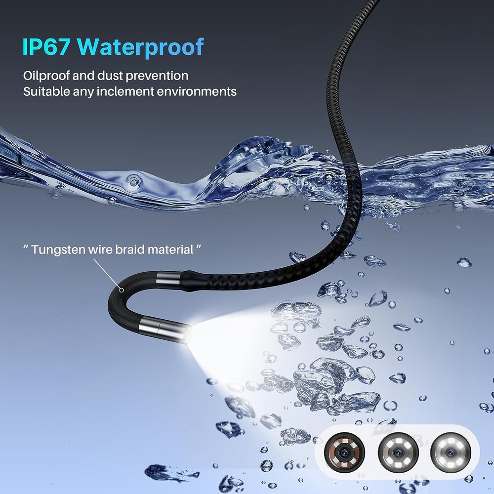 1080P 360° Rotation Borescope Endoscope Camera fit for iphone Android Type-C Kit