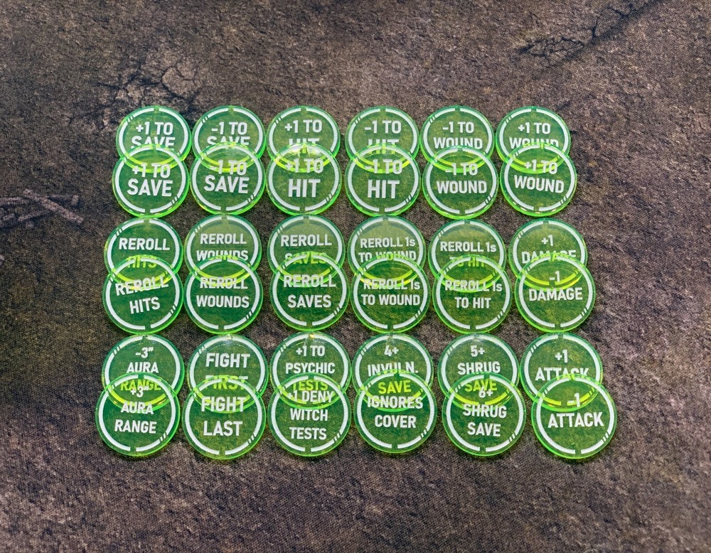 Tabletop Psychics/Abilities Token Set compatible with Warhammer 40k