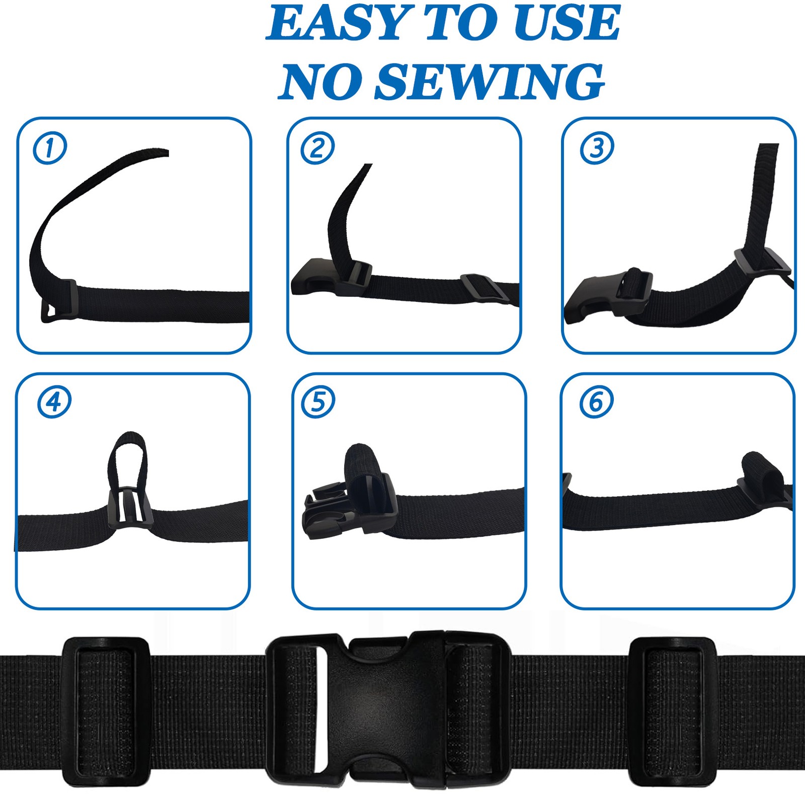 5Set Buckles for Nylon Webbing Straps 2" Quick Side Release Plastic Buckles Cli