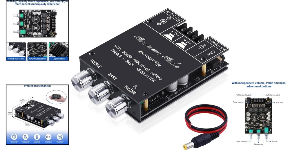 High-Performance 200W Subwoofer Amplifier Board with Bluetooth 5.0 Connectivity