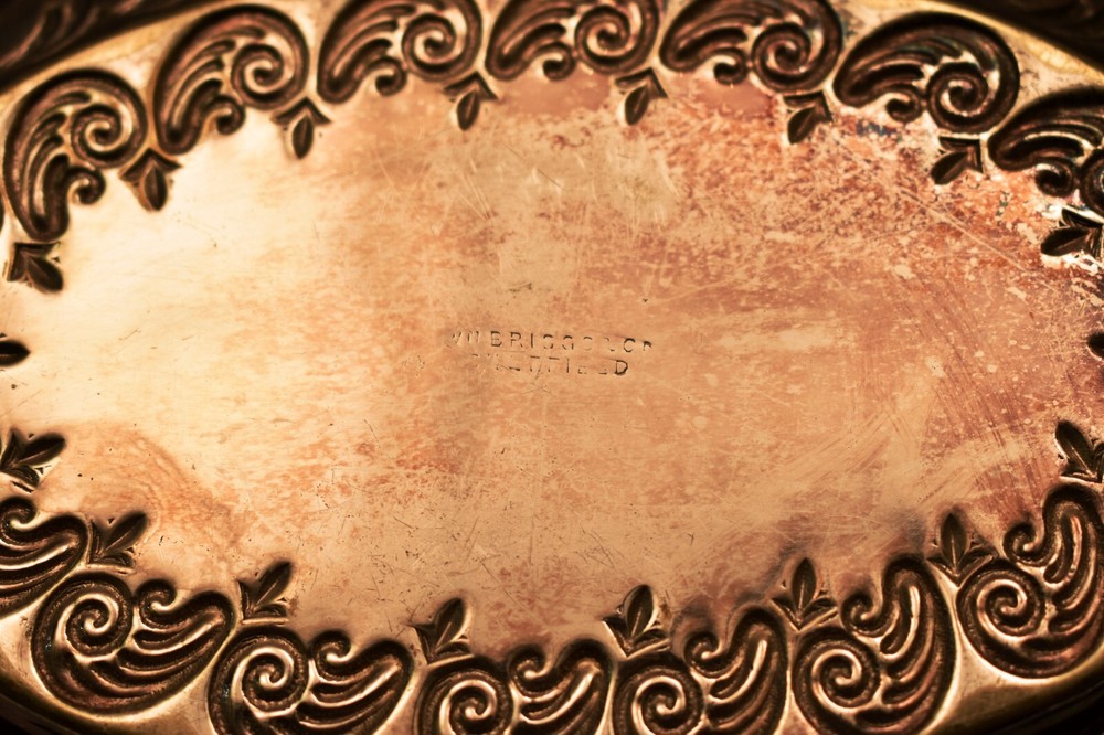 Antique William Briggs Sheffield Silver Plate Ornate Bowl Pierced Floral Design