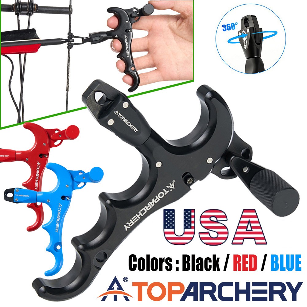 Archery Release Aid Compound Bow Release 4-Finger Grip Thumb Trigger Caliper