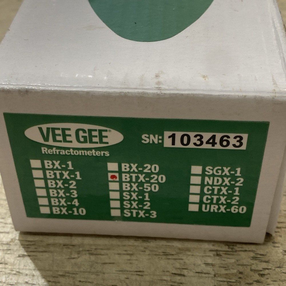 Vee Gee Btx-20 Refractometer, Handheld, 0-20