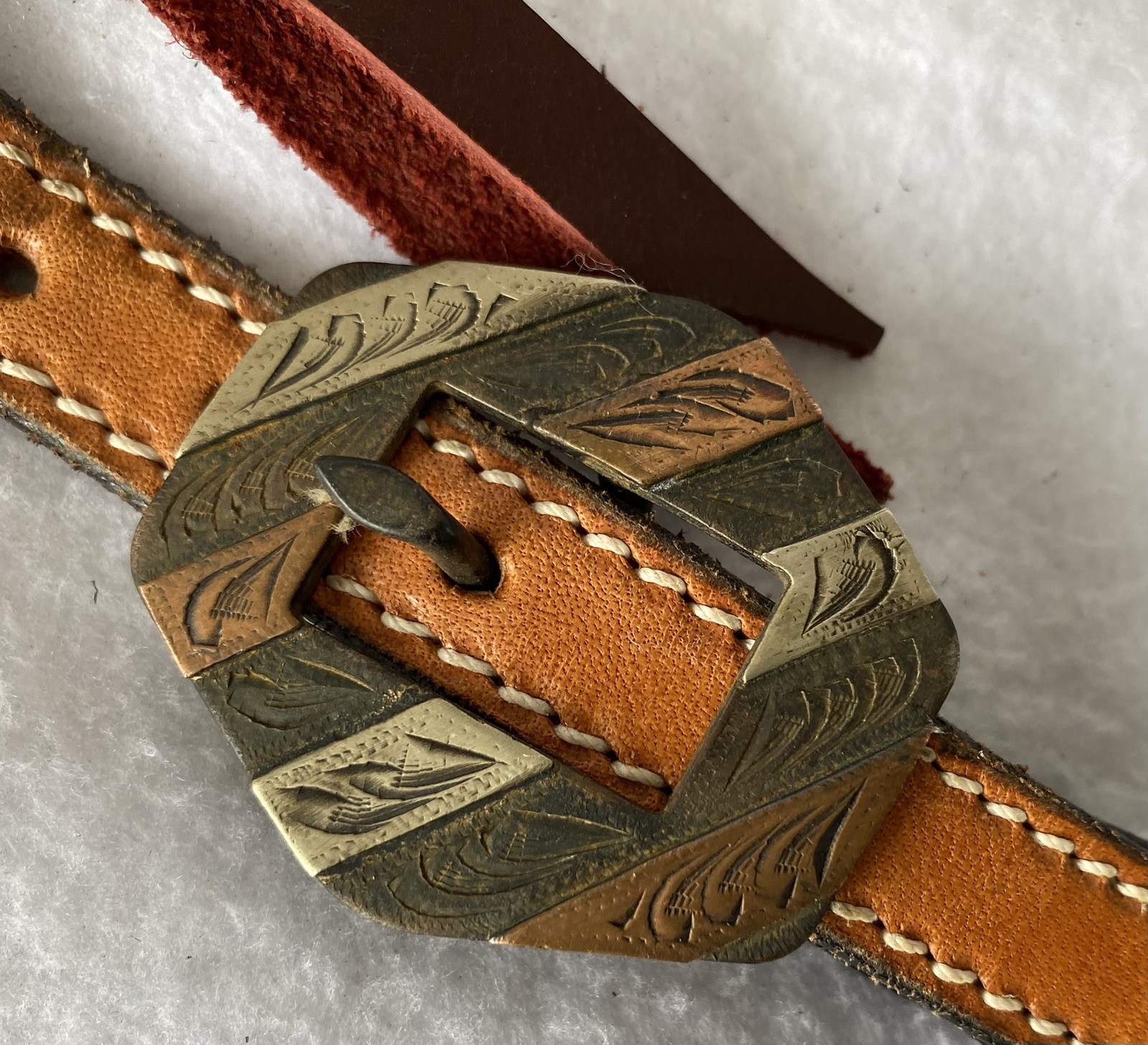 FANCY Tooled Leather HEADSTALL~New Cond~Slotted CONCHOS~AVERAGE to LARGE Horse