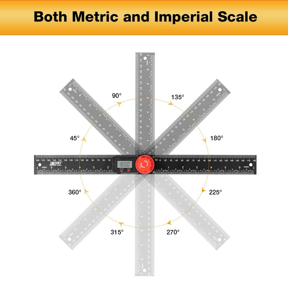 Digital Angle Finder Protractor Ruler 7 in 200mm Measuring Tool