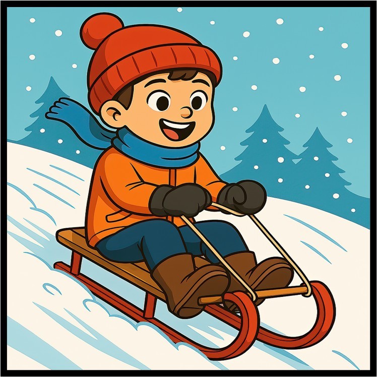 30 Custom Fun Sled Ride Personalized Address Labels